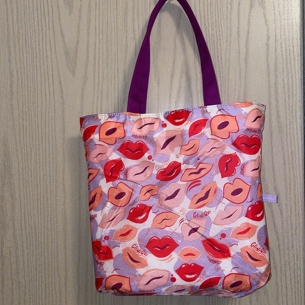 Clinique Reversible Red Tote with Lip Design